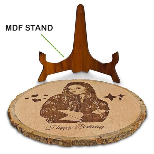 RTGHCRAFT 8-Inch Personalized Wooden Engraved Round Photo Frame - Image 4
