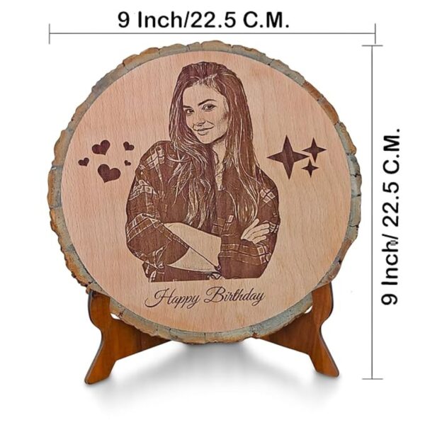 RTGHCRAFT 8-Inch Personalized Wooden Engraved Round Photo Frame - Image 5
