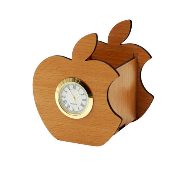 RTGHCRAFT Personalized MDF Apple Clock & Pen Holder – Office Desk Accessory - Image 3
