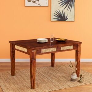 Cane 4 Seater Dining Table