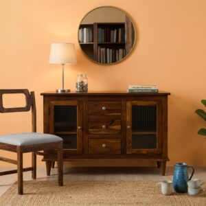 SideBoard Glass 2 Door 3 Drawer