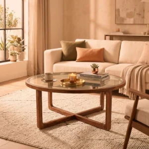 Round Center Table With Glass Top
