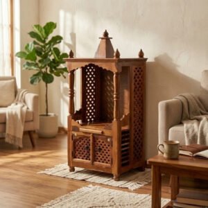 RTGHCRAFT Mandir Featuring A Traditional Dome Top And Lower Cabinet Storage